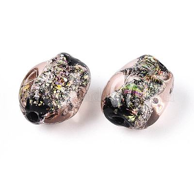 Нити из фольгированных бусин лэмпворк ручной работы FOIL-T008-07A-1