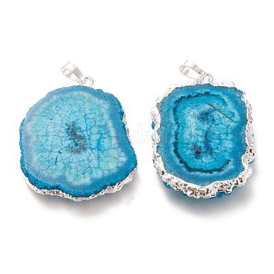 Кулоны с кристаллами солнечного кварца из окрашенных природных друзов G-F693-01B-S-1