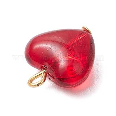 3 шт. 3 стиля подвески в форме сердца из латуни и стекла PALLOY-JF03688-01-1