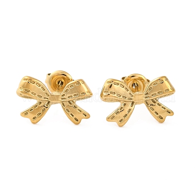 Серьги-гвоздики из нержавеющей стали 304 с ионным покрытием (IP) EJEW-G395-05G-1