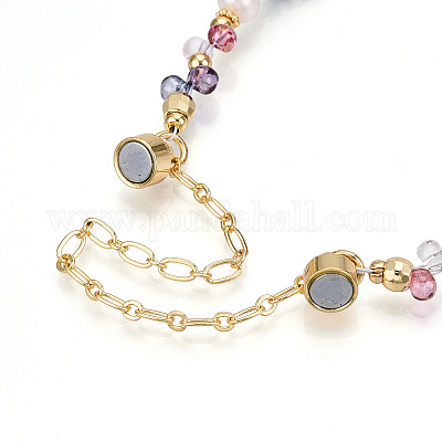 Латунные стеклянные бисерные браслеты для женщин BJEW-T022-09G-1