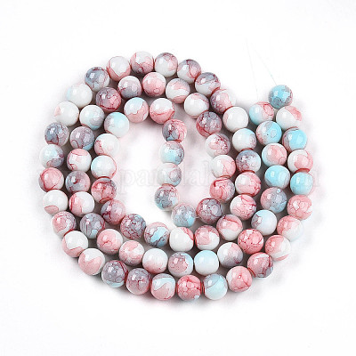 Выпечка окрашенные стеклянные бусины пряди X1-DGLA-N003-10mm-C03-1