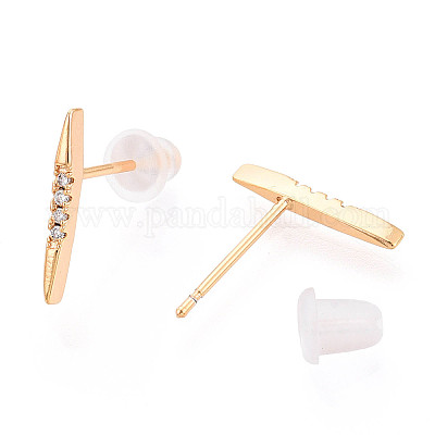 Серьги-гвоздики из циркония EJEW-T047-36G-1