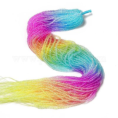 Прозрачный градиент цвета стеклянные бусины пряди GLAA-H021-01B-16-1