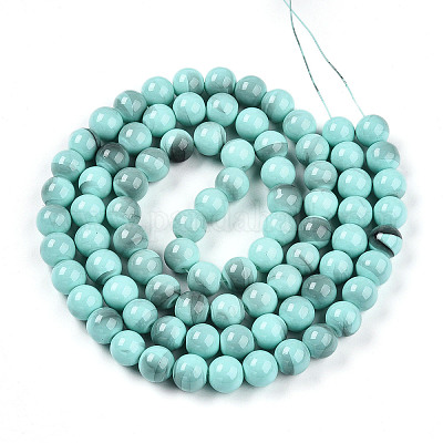 Выпечка окрашенные стеклянные бусины пряди X1-DGLA-N013-10mm-04-1