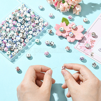 120шт 12 цвета фарфоровые бусины ручной работы PORC-SC0001-19-1