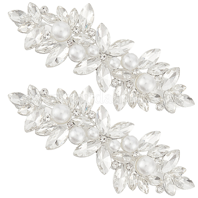 2 шт. заколки для волос из сплава со стеклянными стразами OHAR-BBC0001-01-1