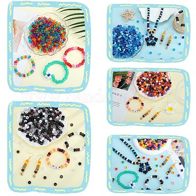 1200шт 6 цвета прозрачные пластиковые бусины KY-SZ0001-55-1