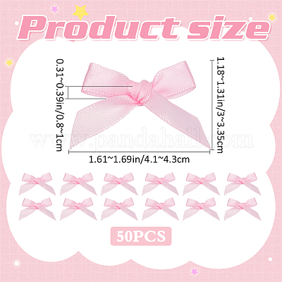 50 шт. заколки для волос из полиэстера с бантом из кожи аллигатора AJEW-CP0008-37-1