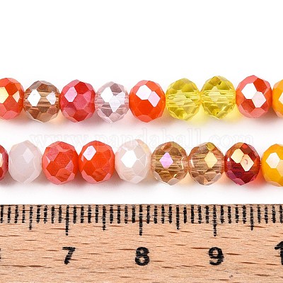 Стеклянные бусины с гальваническим покрытием  GLAA-T023-C16-01-1