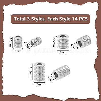 42 шт. 3 бусины из нержавеющей стали 303 STAS-UN0055-45-1