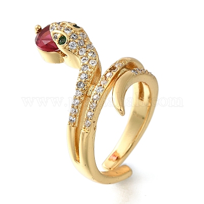 Регулируемые манжетные кольца с микропаве из кубического циркония из латуни RJEW-D313-04G-1