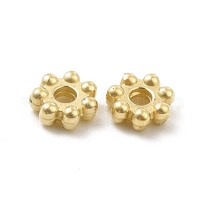 Ccbプラスチックスペーサービーズ 花 ゴールド 4x1.5mm 穴：1.2mmの