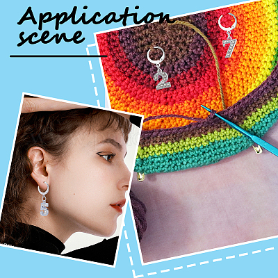 Маркеры для подвесок из сплава со стразами номер 0~9 HJEW-SC00012-1