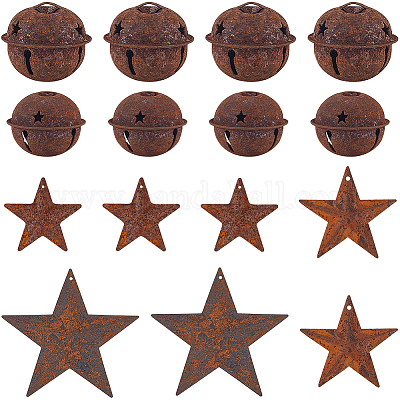 50 шт. 5 стиля ржавого железа колокольчик с подвесками в виде звезд IFIN-CN0001-02-1