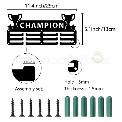 Спортивная тема железная вешалка для медалей настенная стойка для дисплея ODIS-WH0055-127-1