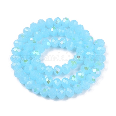 Стеклянные бусины с гальваническим покрытием  EGLA-A044-J8mm-L04-1