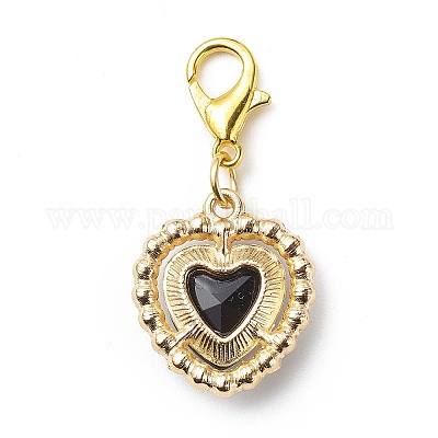 Подвеска в форме сердца из сплава горного хрусталя HJEW-JM00808-1