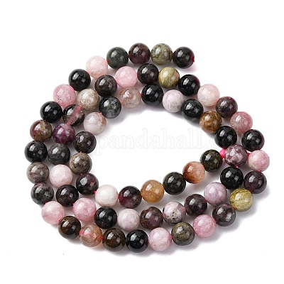 Нити из натуральных разноцветных турмалиновых бусин&nbsp;G-G446-6mm-03-1