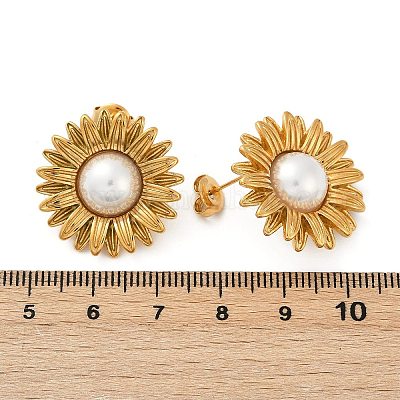 Серьги-гвоздики из нержавеющей стали 304 EJEW-G423-31B-G-1