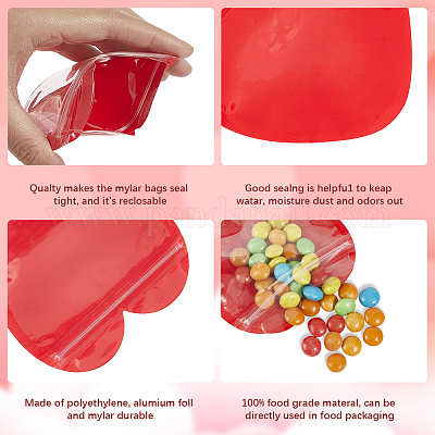 100 шт. 5-х цветный пакет с застежкой-молнией в форме сердца для украшений FIND-SP0003-87-1