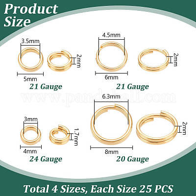 100 шт. 4-х цветные латунные разъемные кольца KK-PH0013-19-1