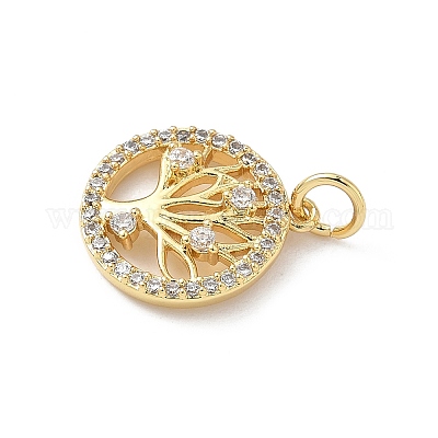 Латунные микро проложить кубического циркония подвески KK-S337-07G-D-1