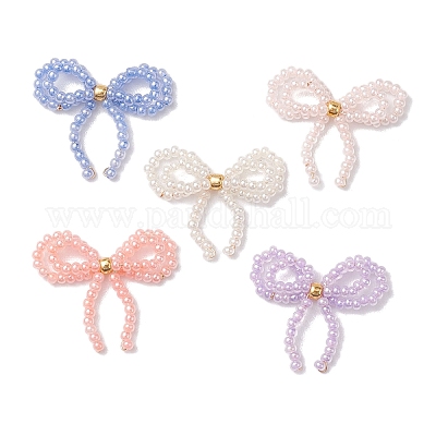 Бабочка из латуни со стеклянными кабошонами PALLOY-JF02869-1