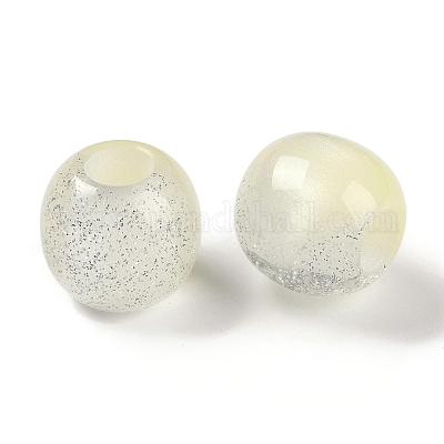 Двухцветные европейские бусины из смолы с блестками RESI-F055-01-1