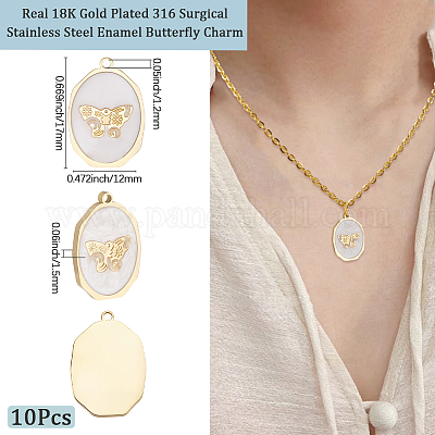 10 шт. ионное покрытие (IP) 316 хирургическая нержавеющая сталь подвески STAS-BBC0008-01-1