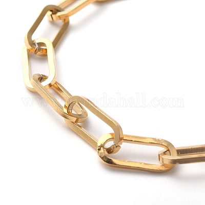 Ионное покрытие (ip) 304 нержавеющая сталь скрепки цепочка браслеты BJEW-O186-03G-1