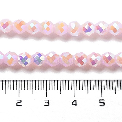 Стеклянные бусины с гальваническим покрытием  GLAA-A014-01B-1