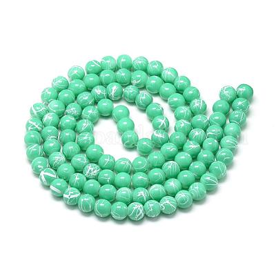 Строковые стеклянные бусины в нитях DGLA-S115-6mm-L23-1