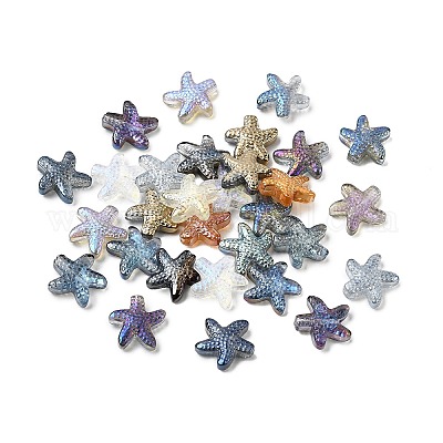 Гальванизируйте прозрачные стеклянные бусины EGLA-L047-03B-1