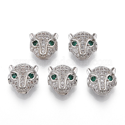 Латунные микро проложить кубического циркония бусы ZIRC-S053-YS014G-4-1