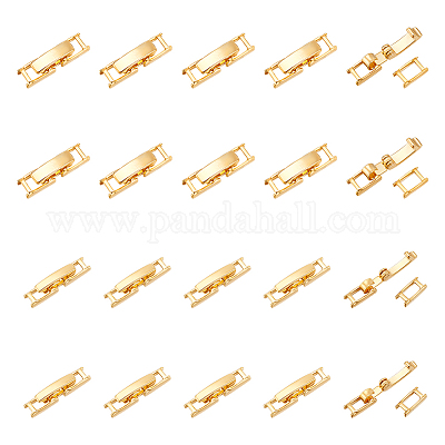 24 шт. 2 стиля латунных раскладывающихся застежек KK-UN0003-11G-1