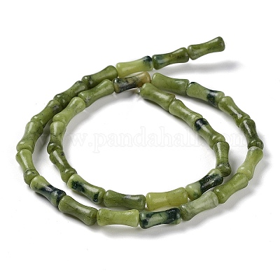 天然中国南部翡翠ビーズ連売り 竹の棒 12x5mm 穴：1.2mm 約32個/連