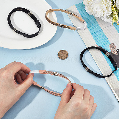 3 пара двухцветных эластичных шнурков из искусственной кожи FIND-DR0001-15B-1