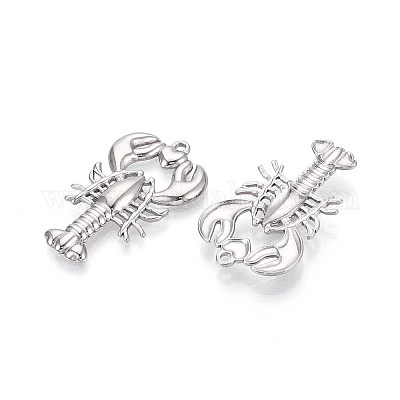 Лобстер из нержавеющей стали 304 с подвесками в виде сердца STAS-T067-26P-1