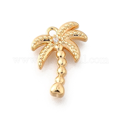 Латунные микропаве прозрачные подвески с фианитом KK-C096-16B-G-1