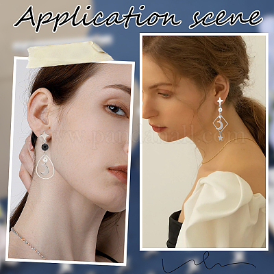 60 шт. фурнитура для сережек-гвоздиков из нержавеющей стали 201 в форме звезды STAS-SC0007-96-1