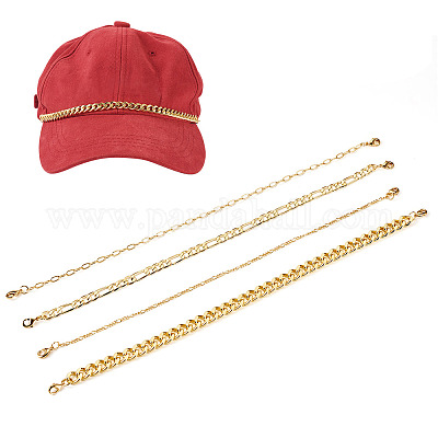 4 шт. 4 стиля латунная скрепка и кубинское звено 7 цепи панцирного типа&nbsp;AJEW-TAC00042-1