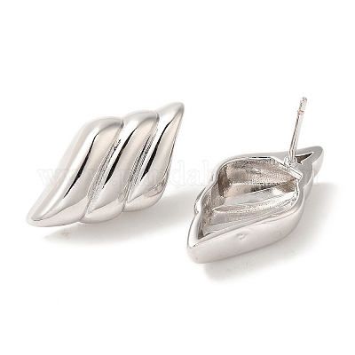 Серьги-гвоздики из латуни с реечным покрытием EJEW-B062-33P-1