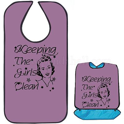 Моющиеся нагрудники для взрослых из полиэстера и холста для еды AJEW-WH0327-015-1