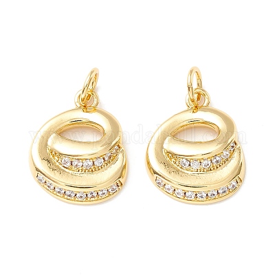 Покрытие стойки экологически чистая латунь микро паве прозрачные подвески из кубического циркония KK-D072-01G-E-NR-1