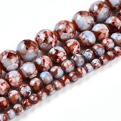 Выпечка окрашенные стеклянные бусины пряди X1-DGLA-N003-4mm-A03-1