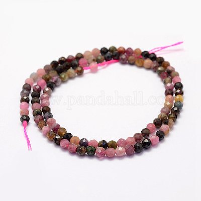 Нити из натуральных разноцветных турмалиновых бусин&nbsp;G-F460-31-1