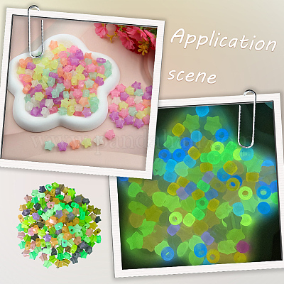 2 пакетик светящихся пластиковых бусин KY-SP0001-65A-1