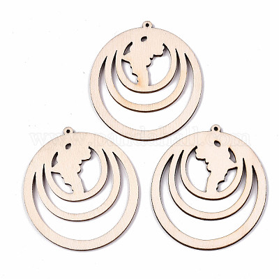 Неокрашенные натуральные деревянные большие подвески X-WOOD-N007-064-1