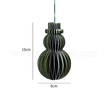 Orapink Lot de 2 décorations en papier pour sapin de Noël en nid d'abeille de 30 cm, rouge et vert